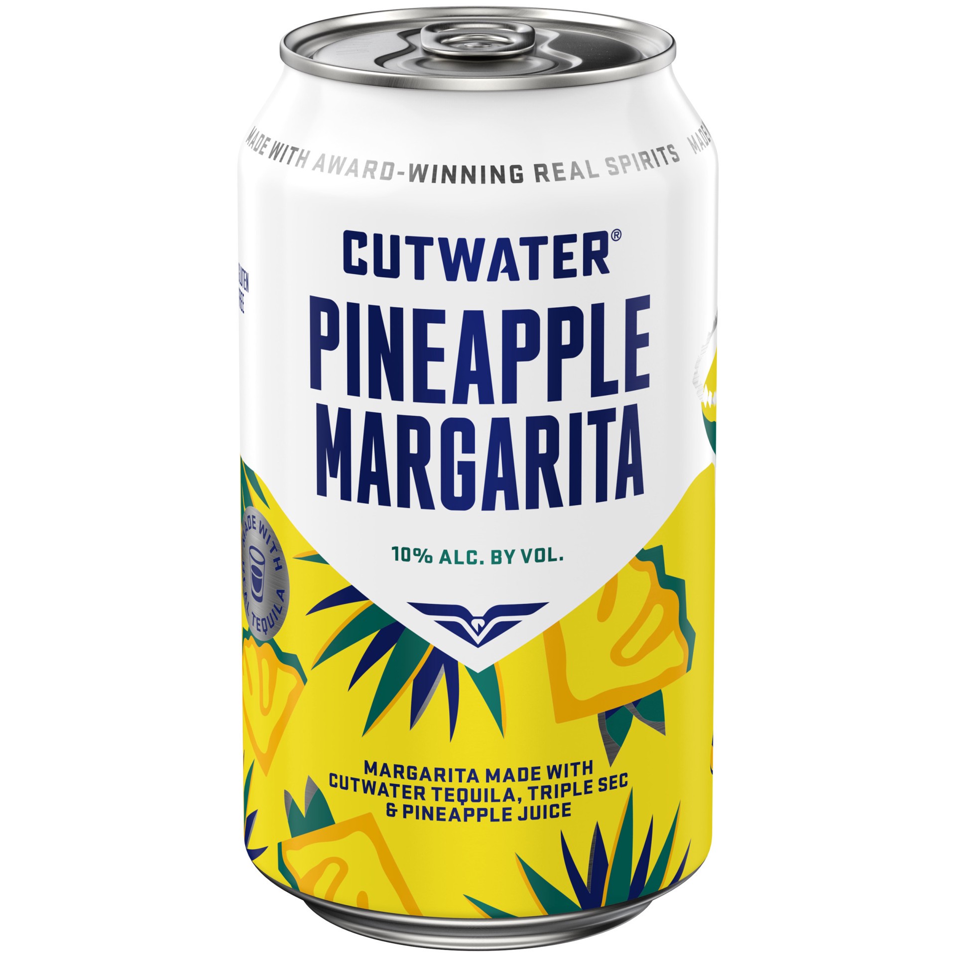 slide 1 of 3, Cutwater Spirits Tequila Pineapple Margarita, 12 fl oz Can, 355 ml