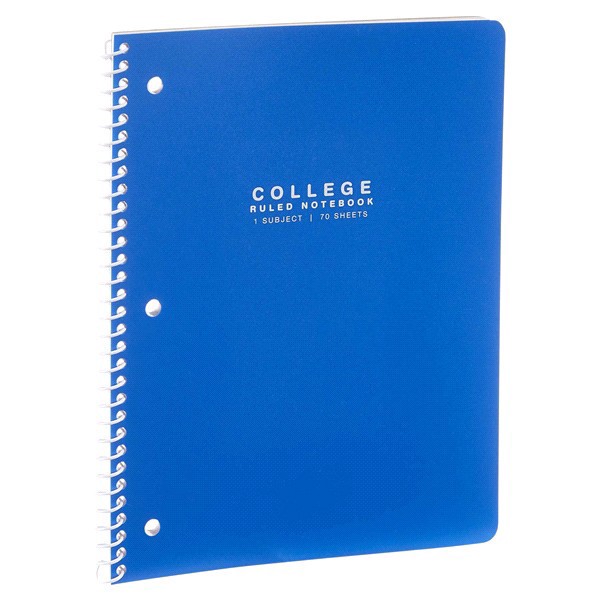 slide 4 of 29, Meijer 1 Subject Poly Cover College Ruled Notebook, 10.5"X8"  