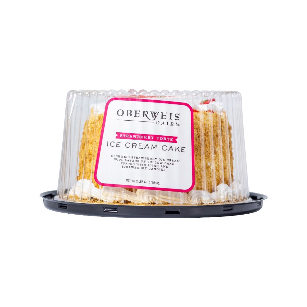 slide 1 of 1, Oberweis Strawberry Torte Ice Cream Cake, 6 in