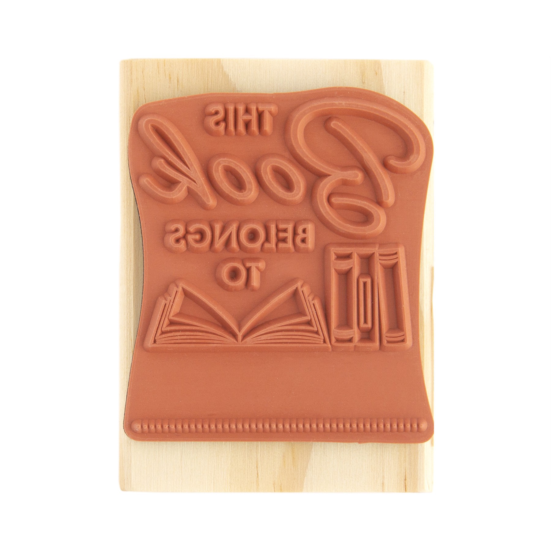 slide 6 of 7, This Book Belongs To Wood Stamp By Recollections, 2 in x 2.75 in