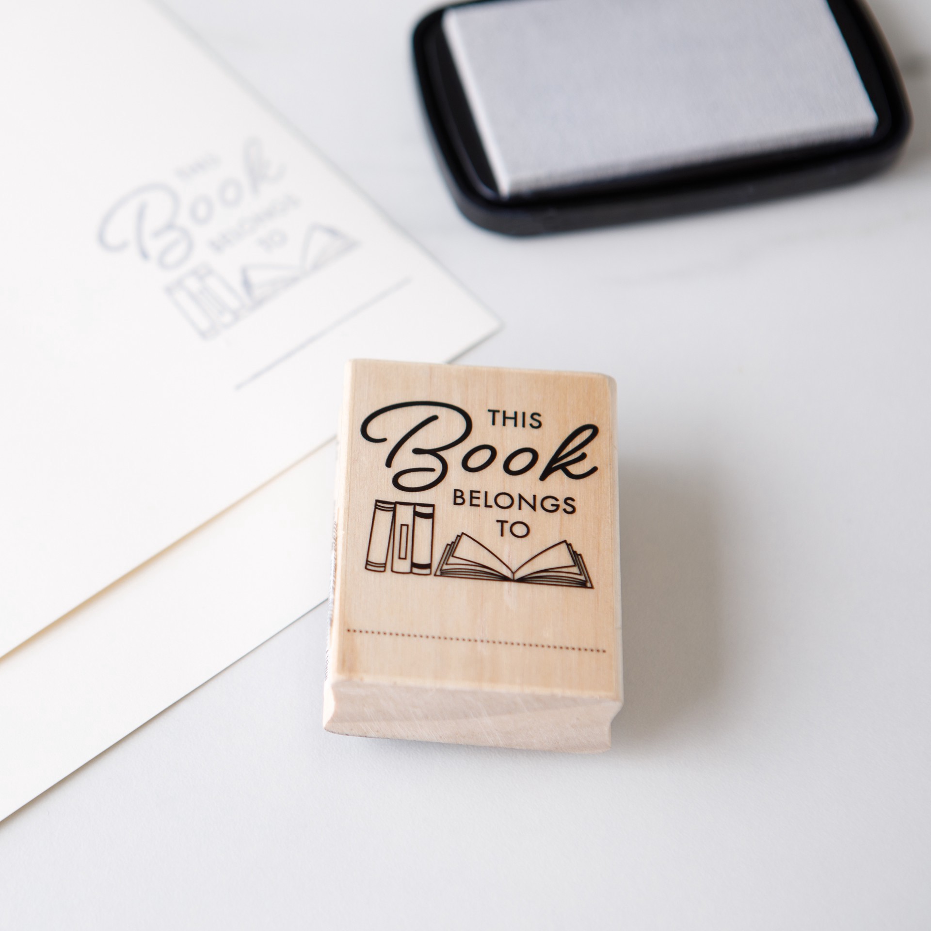 slide 7 of 7, This Book Belongs To Wood Stamp By Recollections, 2 in x 2.75 in