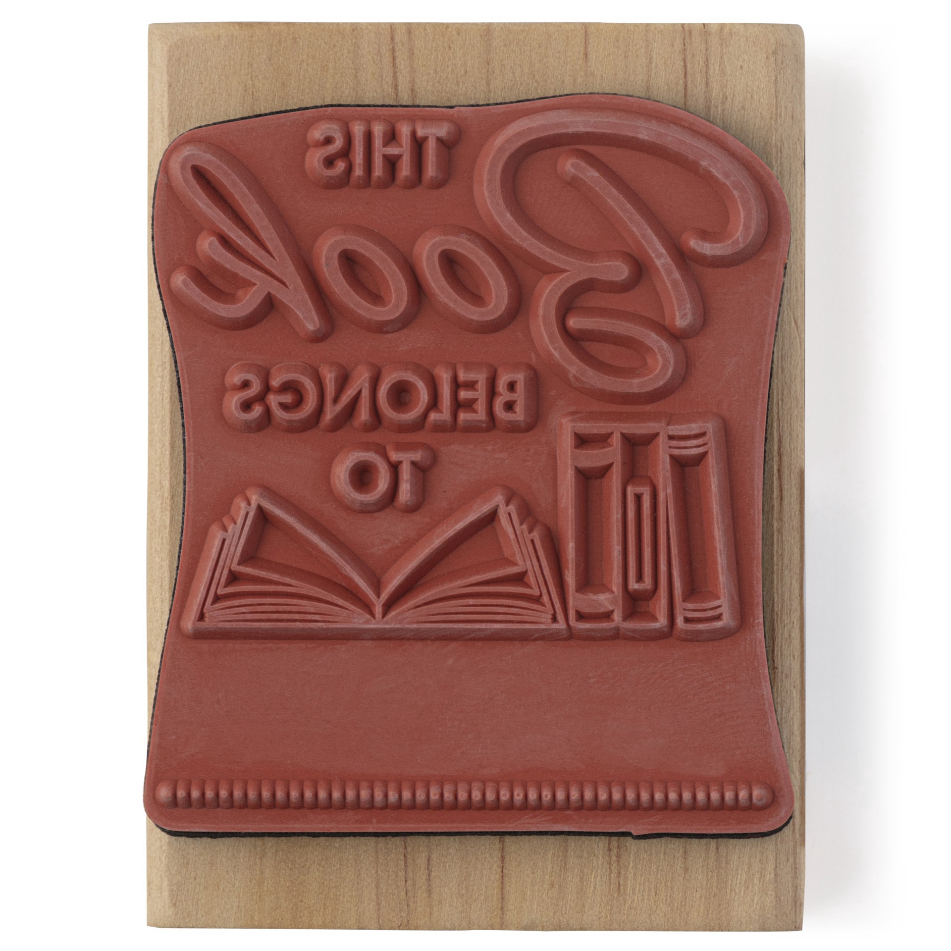 slide 4 of 7, This Book Belongs To Wood Stamp By Recollections, 2 in x 2.75 in
