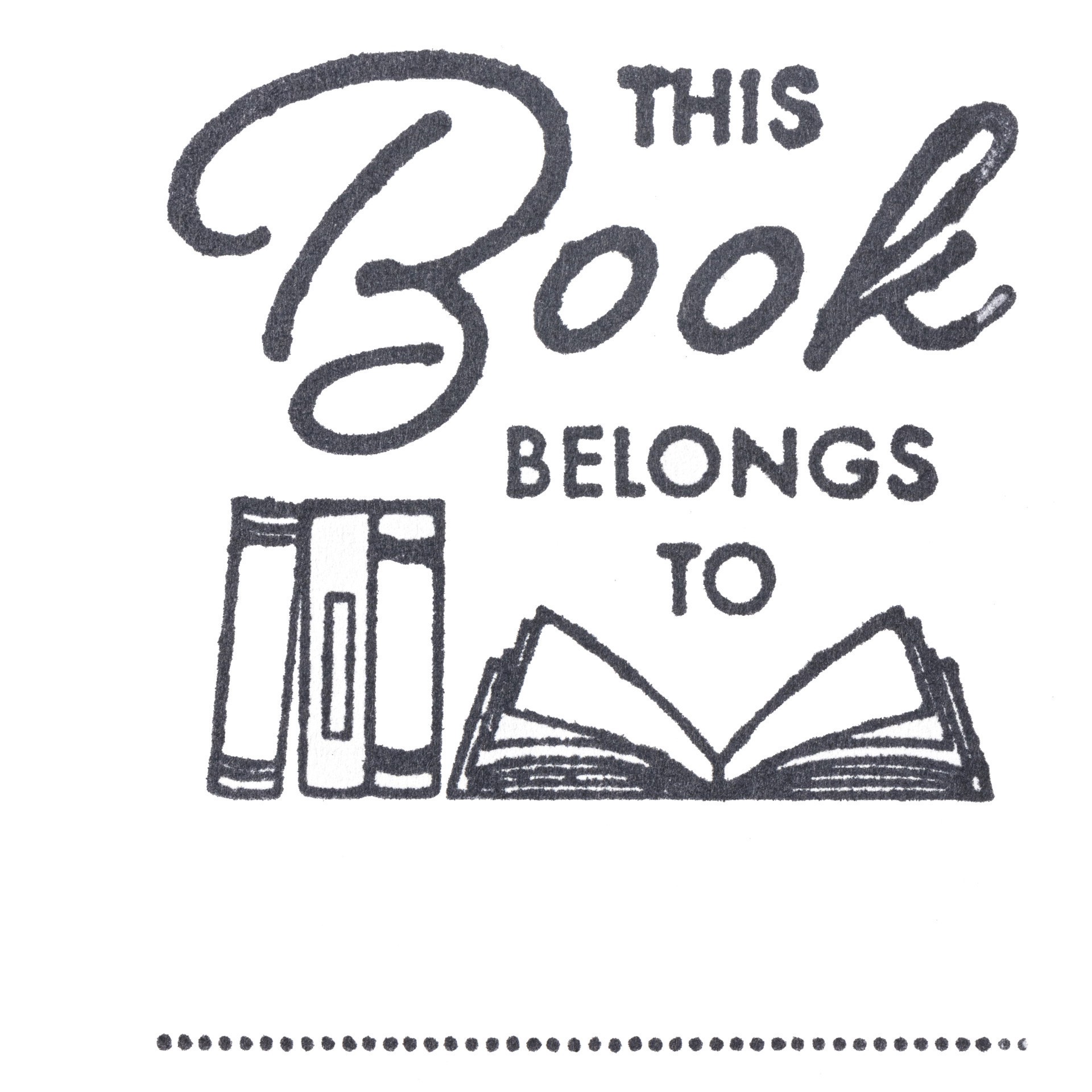 slide 3 of 7, This Book Belongs To Wood Stamp By Recollections, 2 in x 2.75 in