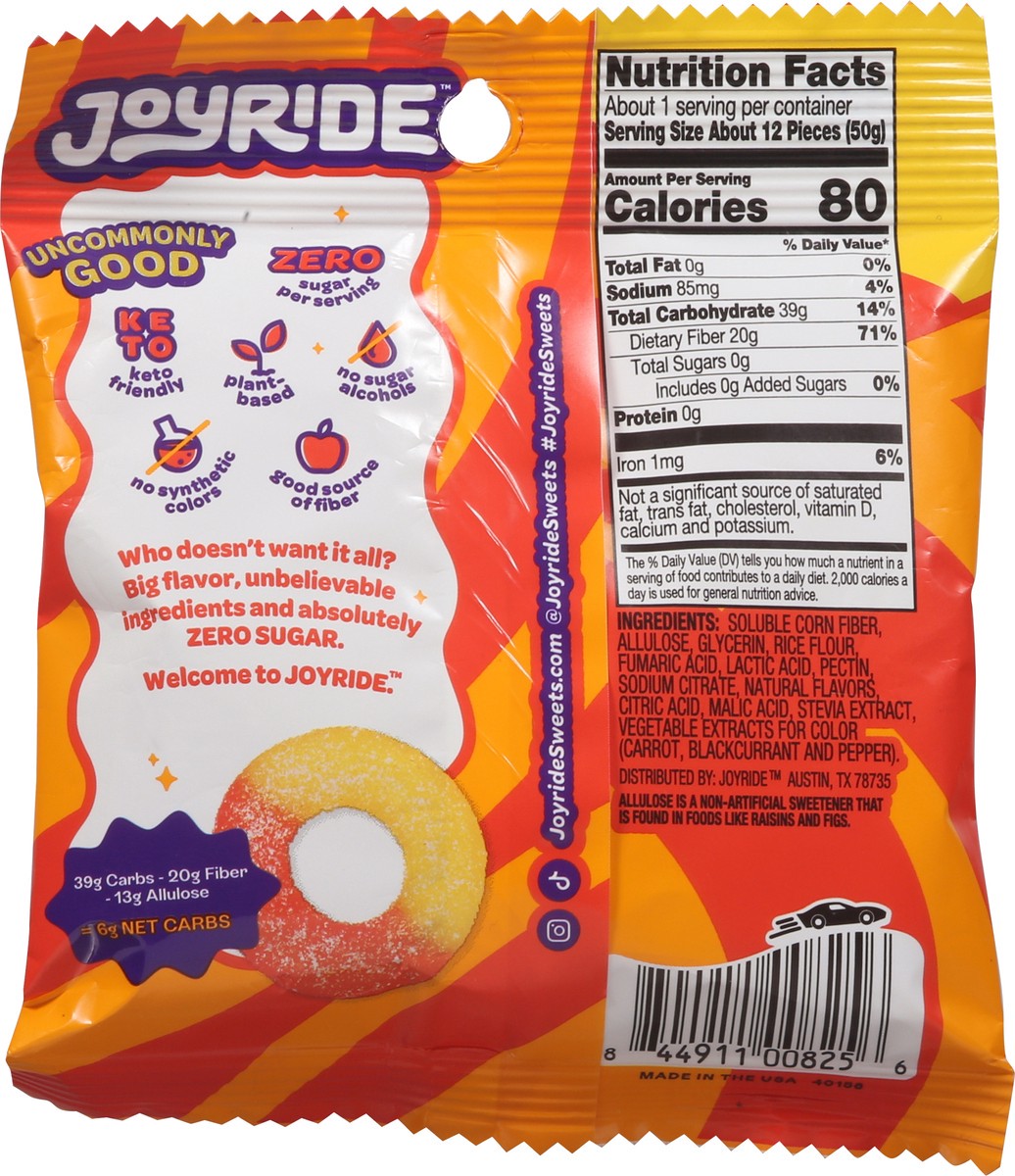 slide 6 of 9, Joyride Uncommon Candy Zero Sugar Peachy Mango Rings Candy 1.8 oz, 1.8 oz