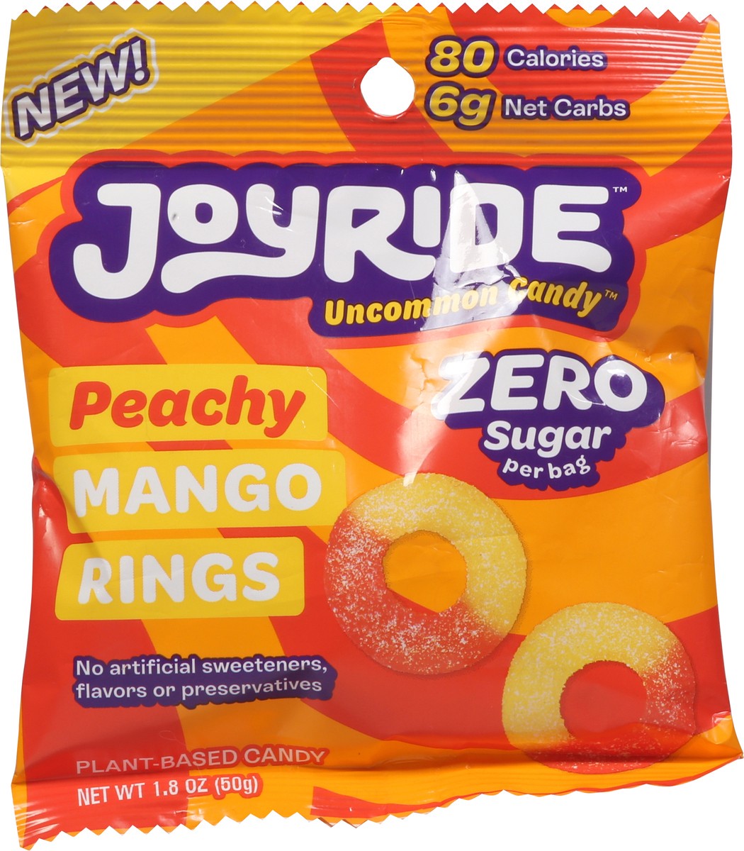 slide 3 of 9, Joyride Uncommon Candy Zero Sugar Peachy Mango Rings Candy 1.8 oz, 1.8 oz