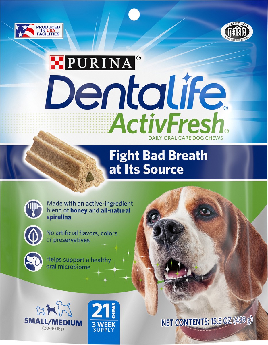 slide 9 of 9, DentaLife Purina DentaLife Dental Care Small/Medium Dog Chews, ActivFresh Daily Oral Care, 15.5 oz