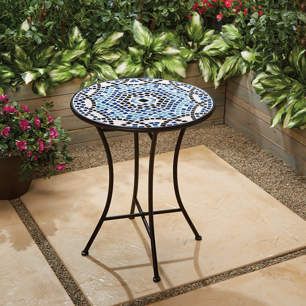 slide 3 of 3, Hd Designs Outdoors Bistro Table - Blue Tile, 1 ct