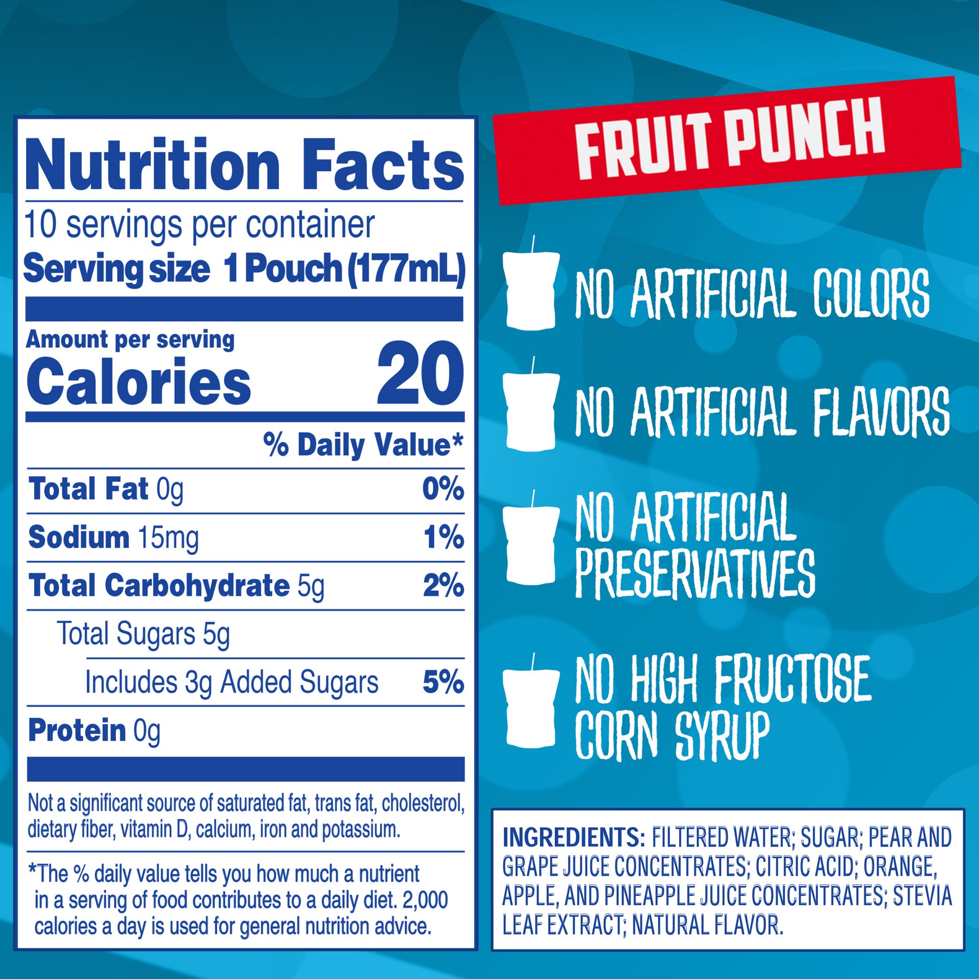 slide 2 of 5, Capri Sun Reduced Sugar Fruit Punch Naturally Flavored Juice Drink Blend, 10 ct Box, 6 fl oz Pouches, 10 ct