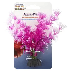 Penn-Plax Betta World Pink and White Plastic Aqua Plant, 4 in
