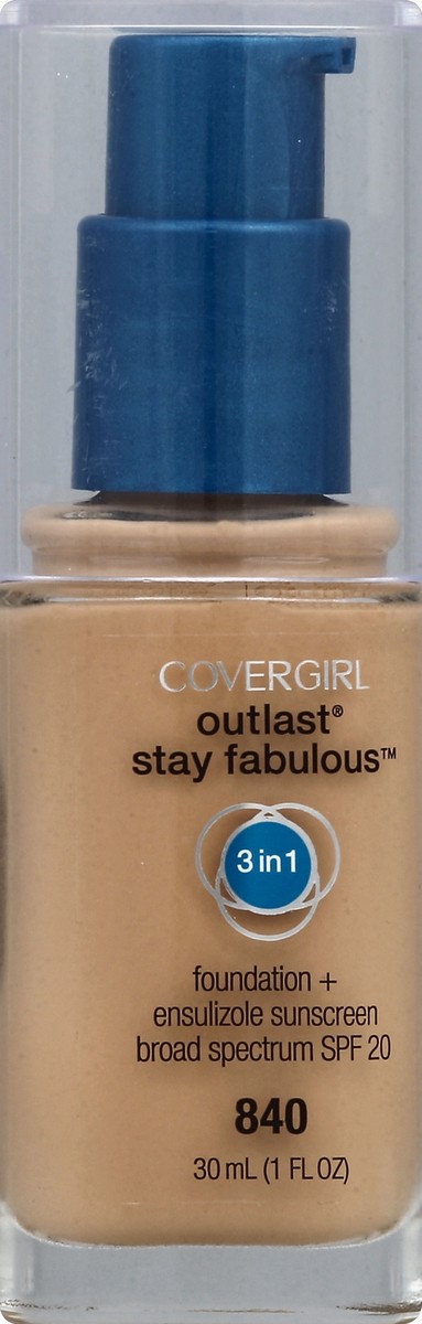 slide 2 of 3, Covergirl Outlast Stay Fabulous 3-in-1 Foundation 840 Natural Beige, 1 fl oz