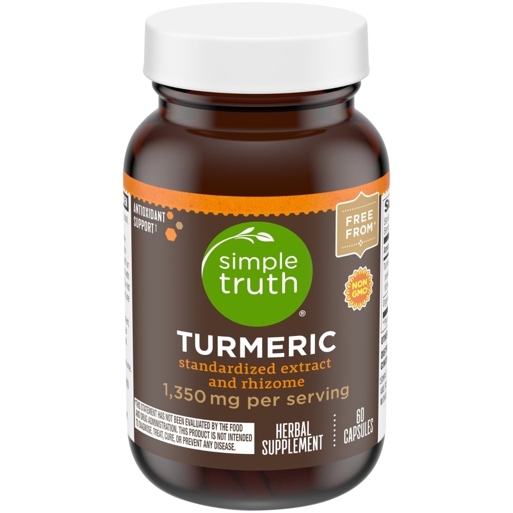 slide 1 of 1, Simple Truth Turmeric Herbal Supplement Capsules 1350Mg, 60 ct