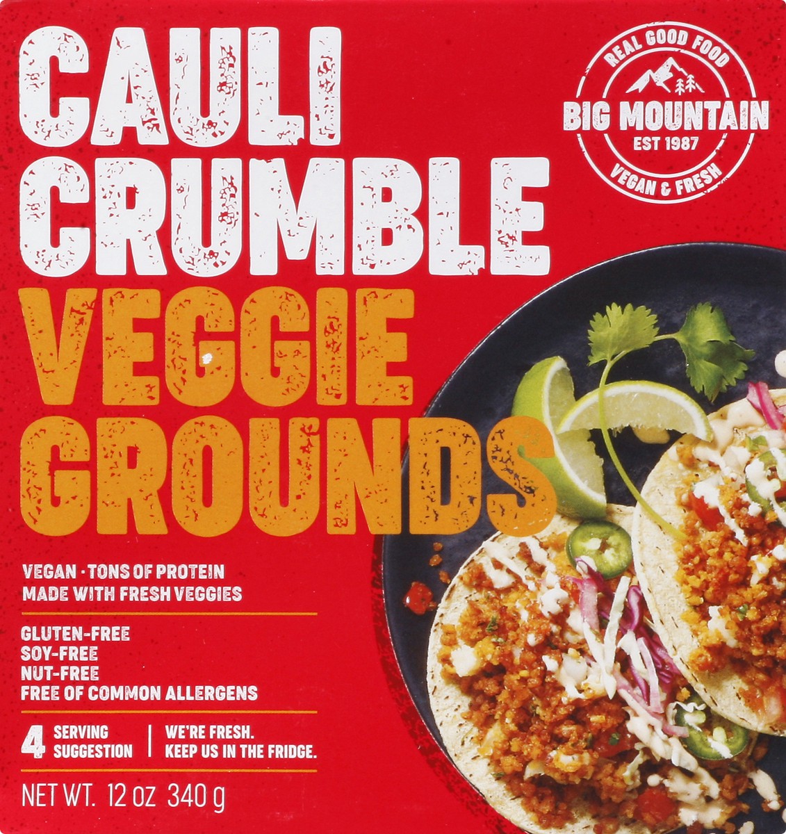 slide 8 of 9, Big Mountain Cauli Crumble Veggie Grounds 4 ea, 12 oz