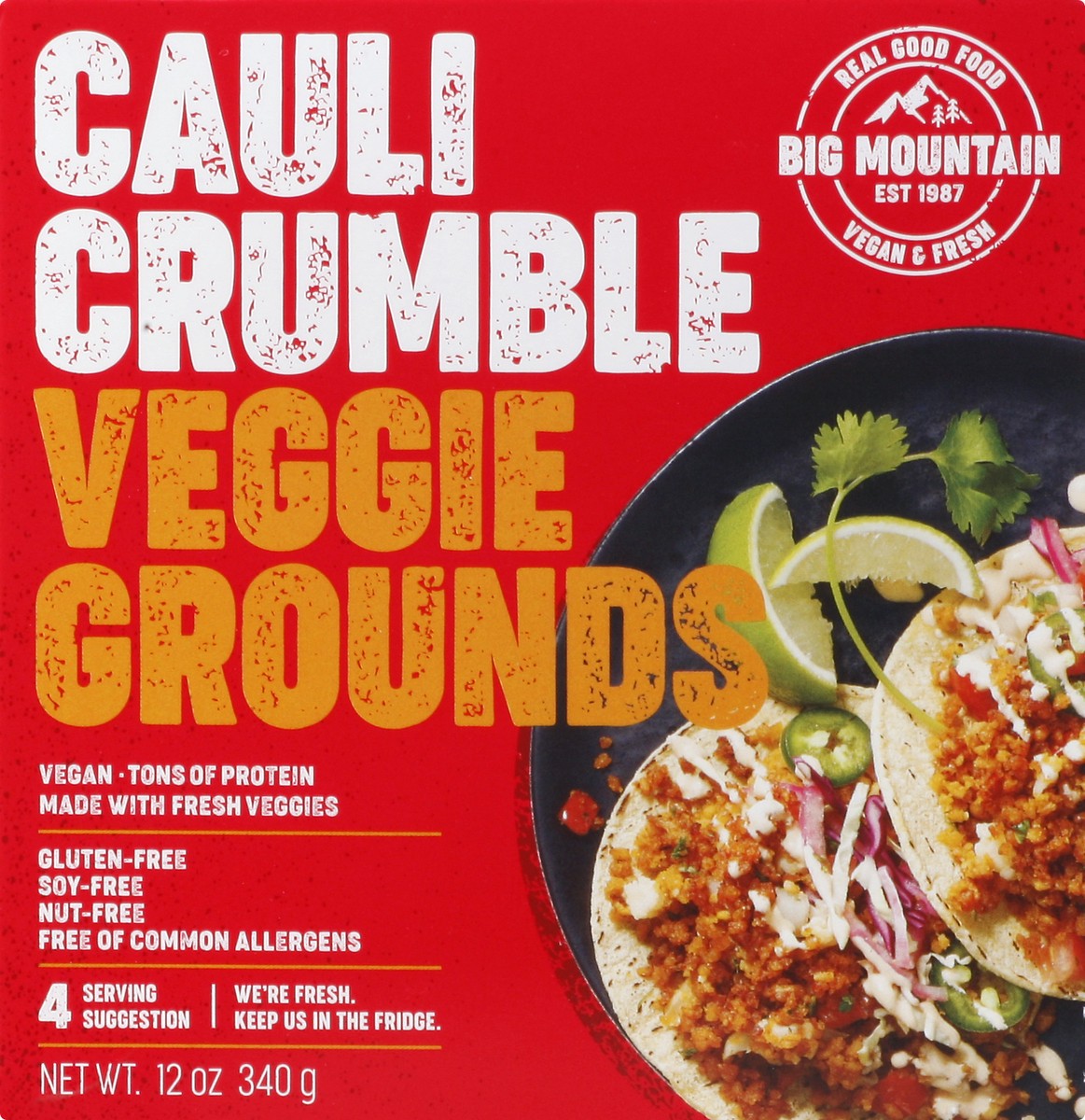 slide 9 of 9, Big Mountain Cauli Crumble Veggie Grounds 4 ea, 12 oz