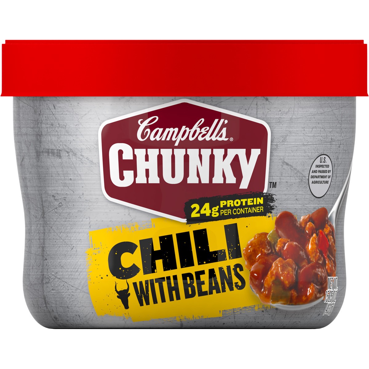 slide 3 of 11, Campbell's ChunkyTM Chili with Beans, 15.25 oz Microwavable Bowl, 15.25 oz