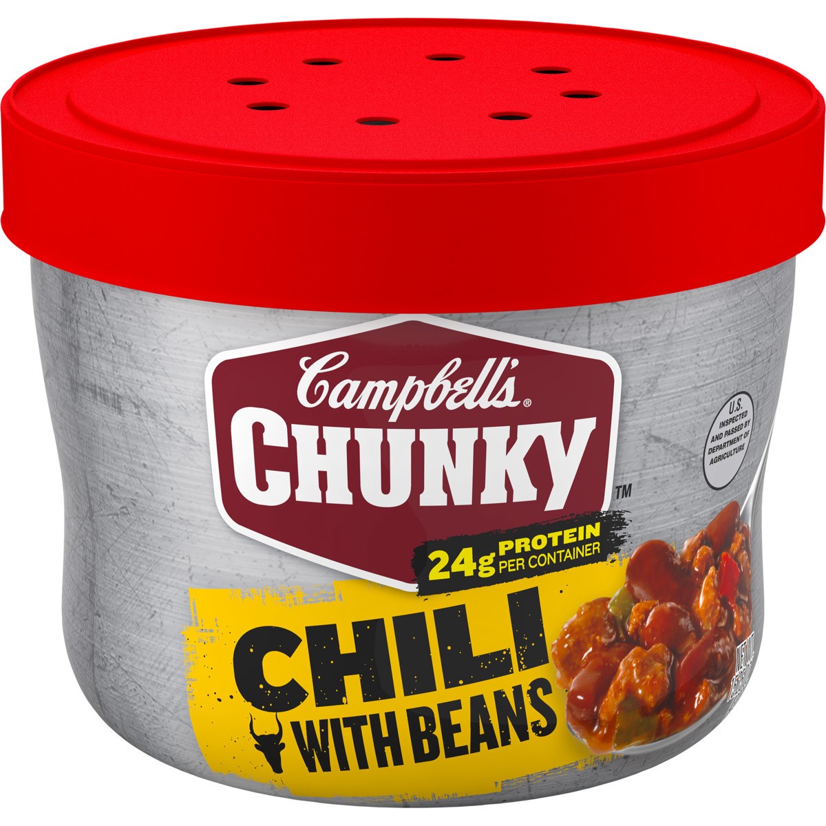 slide 3 of 11, Campbell's Chunky Roadhouse Chili With Bean Microwaveable Bowl, 15.25 oz