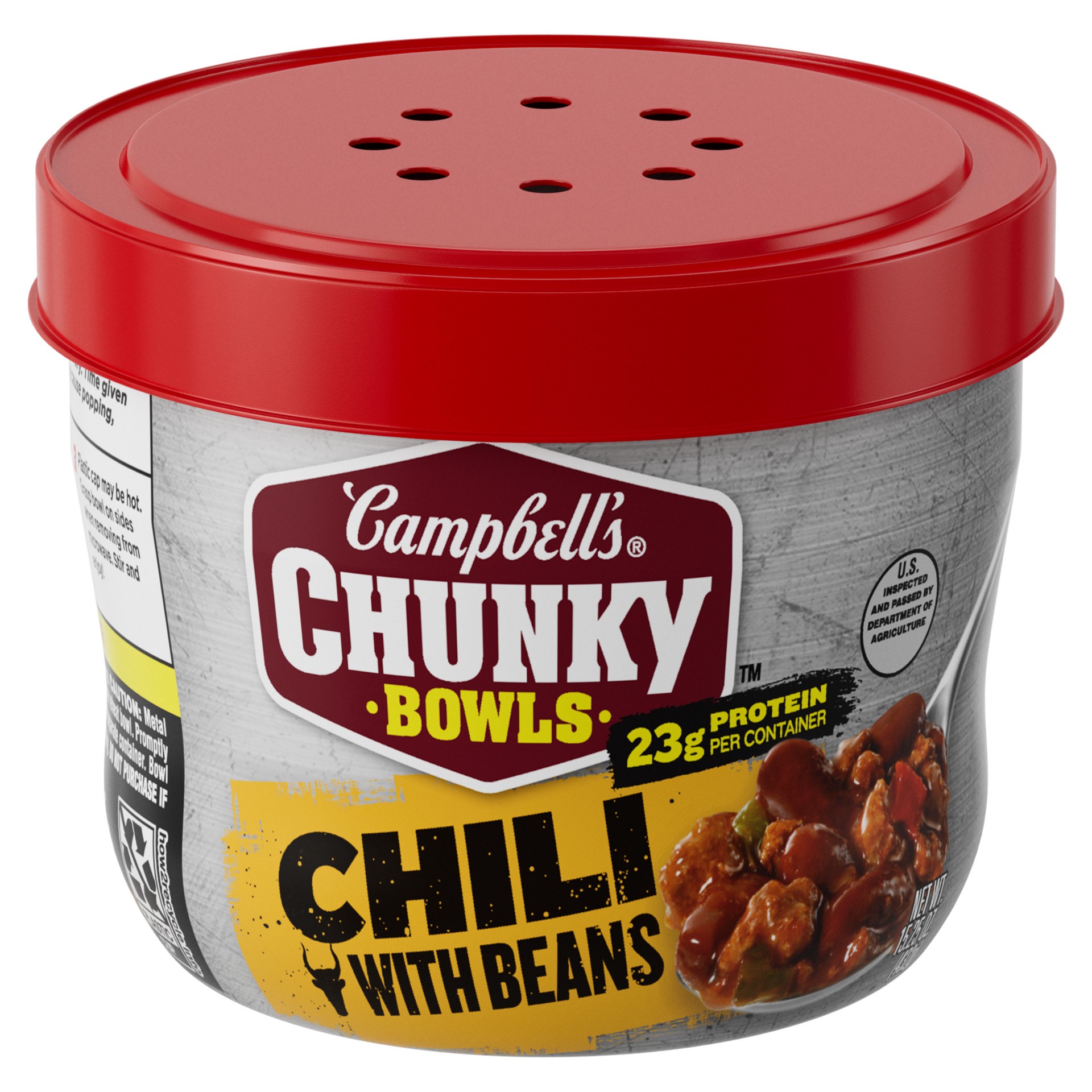 slide 1 of 11, Campbell's ChunkyTM Chili with Beans, 15.25 oz Microwavable Bowl, 15.25 oz