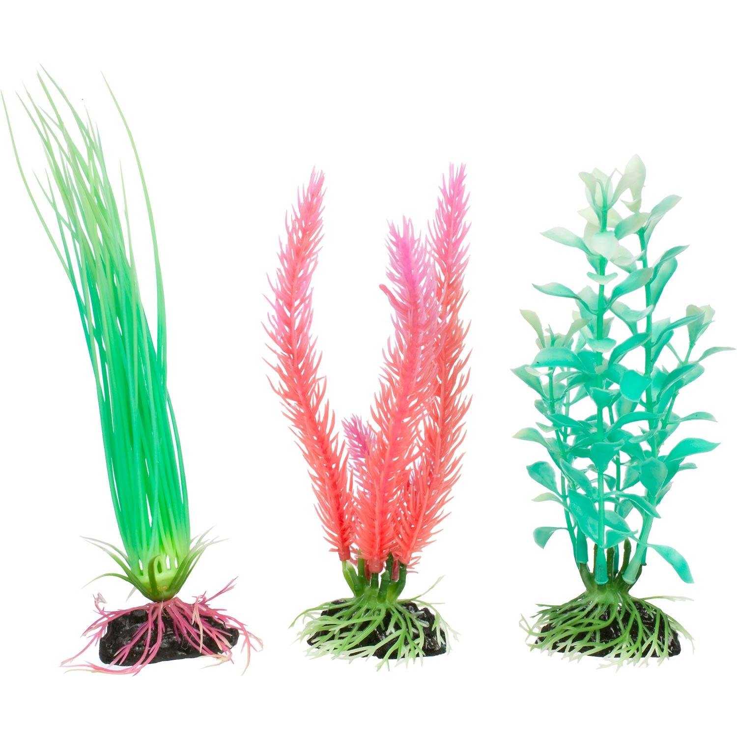 slide 1 of 1, Imagitarium Glow in the Dark Variety Pack Plastic Aquarium Plants, MED