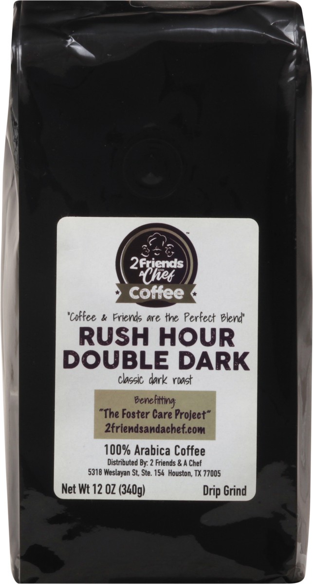 slide 9 of 12, 2 Friends & A Chef Dark Roast Ground Rush Hour Double Dark Coffee 12 oz, 12 oz
