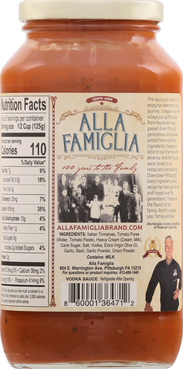 slide 3 of 9, Alla Famiglia Vodka Sauce - 24 oz, 24 oz