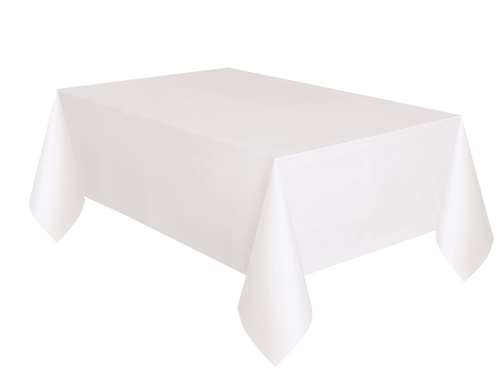 slide 1 of 1, Premier Stylz Solid White Plastic Tablecover, 1 ct