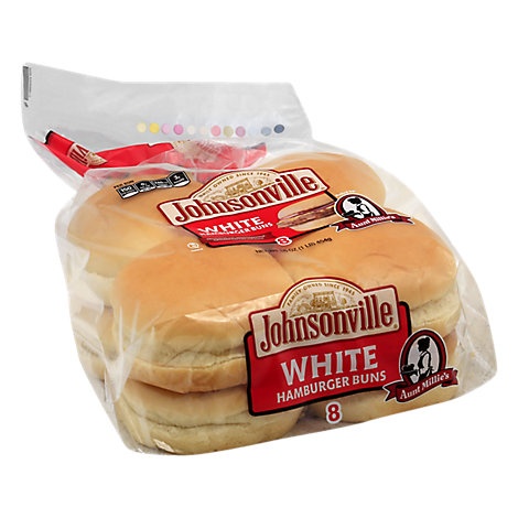 slide 1 of 1, Johnsonville White Hamburger Buns, 8 ct