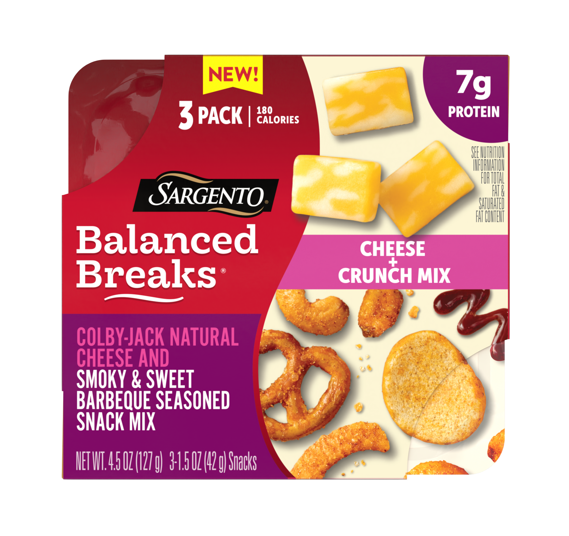 slide 1 of 10, Sargento Smoky Sweet BBQ Balanced Breaks - 3 pk, 4.5 oz