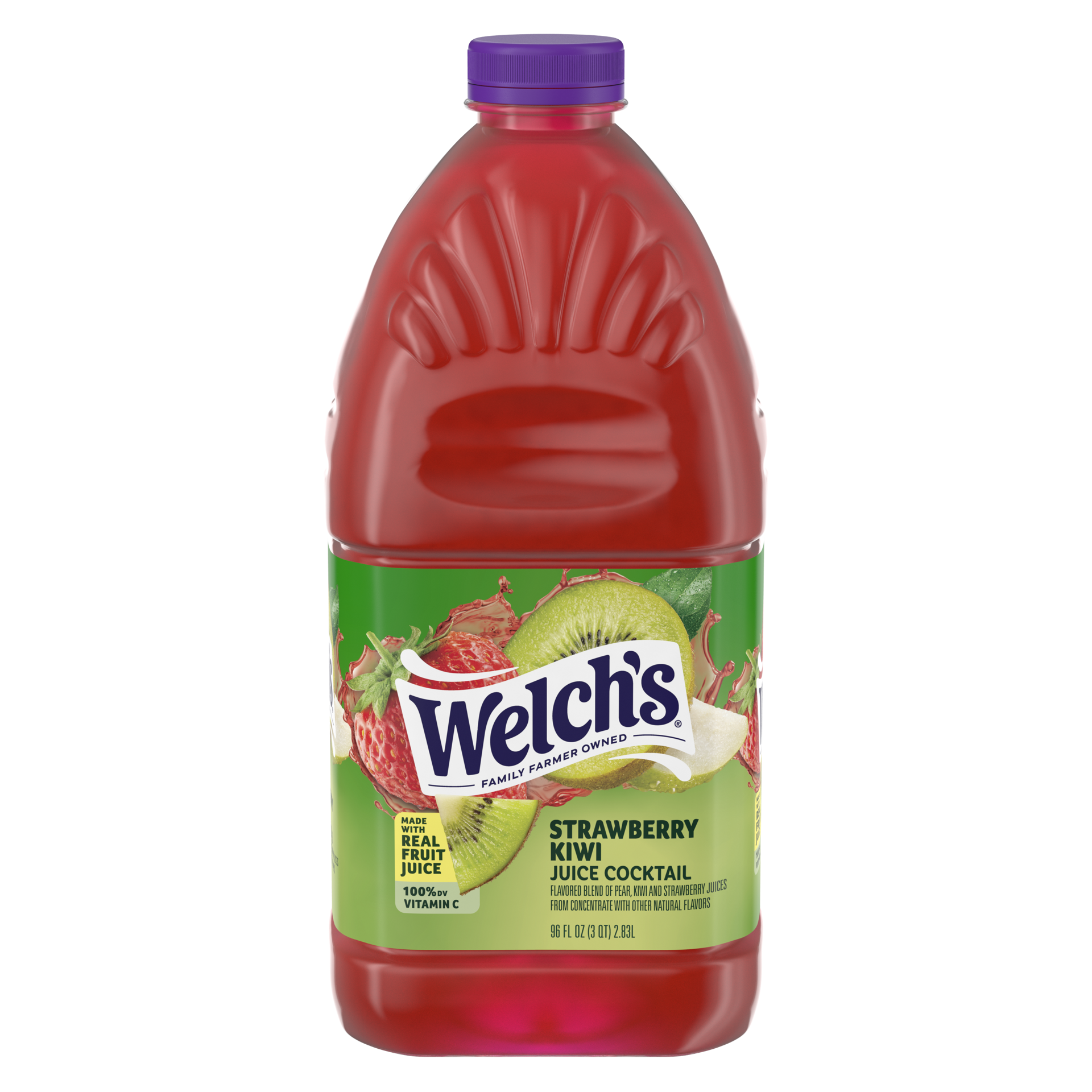 slide 1 of 4, Welch's Strawberry Kiwi Juice Cocktail, 96 Fl Oz Bottle, 96 fl oz