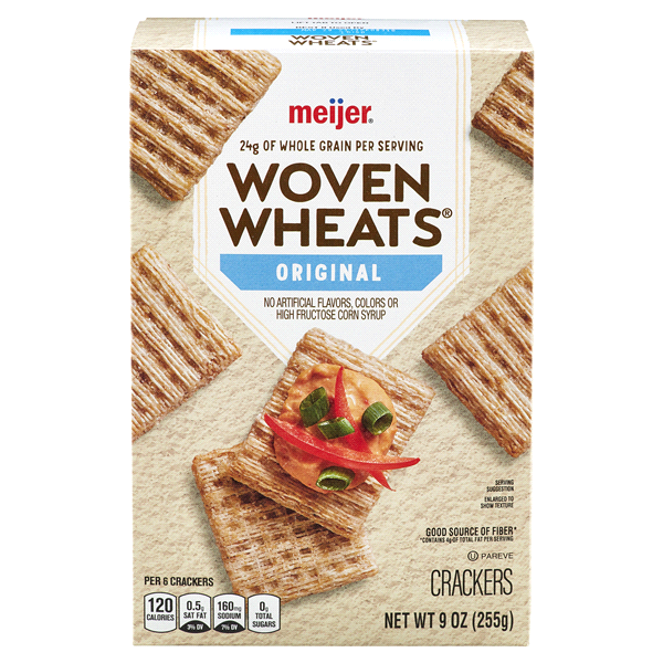 slide 1 of 1, Meijer Original Woven Wheats Crackers 9O, 9 oz
