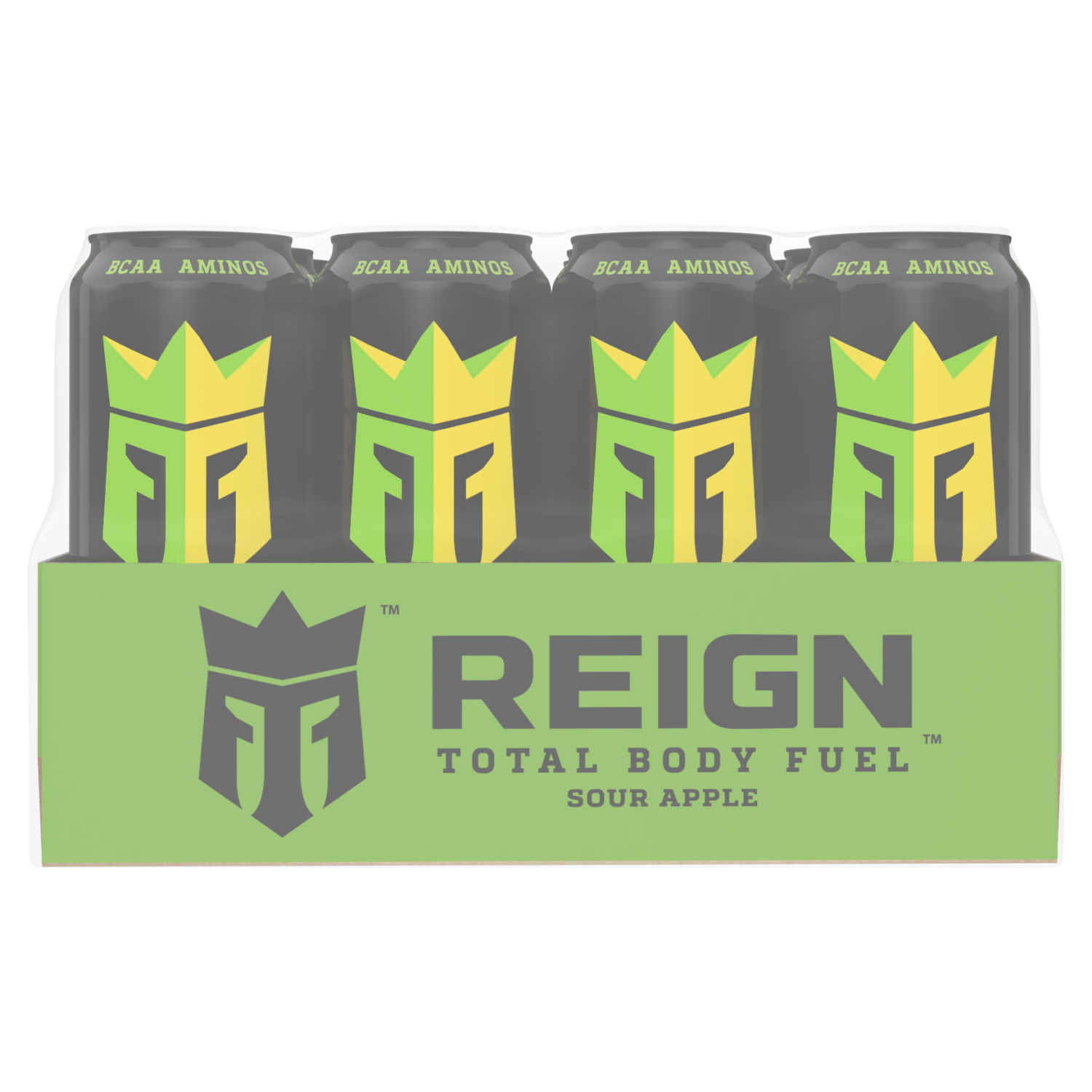 slide 2 of 5, Reign Total Body Fuel Sour Apple, Sour Apple (Pack of 12, 16 oz