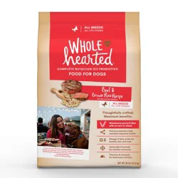 Whole Hearted All Breeds Beef & Brown Rice Recipe Dog Food 30 lb