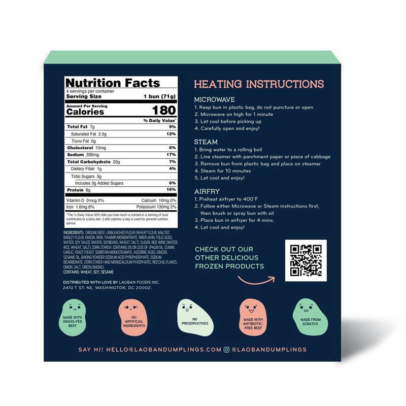 slide 5 of 5, Laoban Dumplings Frozen Bao Buns Spicy Beef - 10oz/4pk, 4 ct; 10 oz