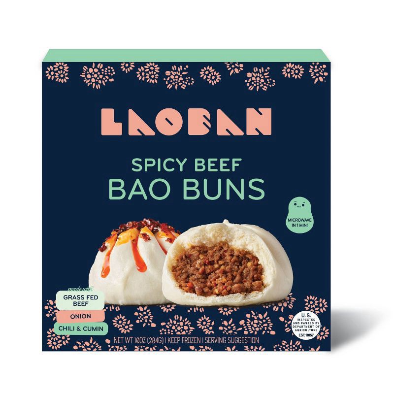 slide 1 of 5, Laoban Dumplings Frozen Bao Buns Spicy Beef - 10oz/4pk, 4 ct; 10 oz