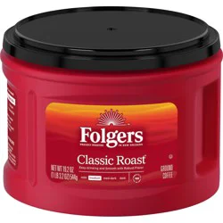 Folgers Classic Roast Ground Coffee, Medium Roast Coffee, 19.2 Oz Canister