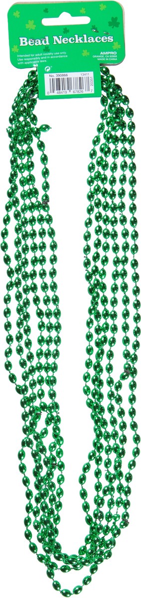 slide 5 of 9, Ampro Metallic Green Bead Necklaces 6 ea, 6 ct