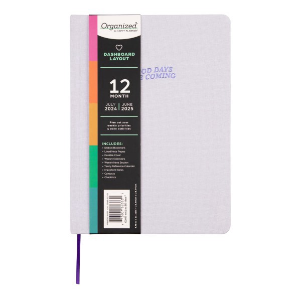 slide 8 of 8, 2024 Happy Planner 12-Month Monthly/Weekly Small Organized By Happy Planner, 5-1/2"" X 8-5/8"", Good Days, July 2024 To June 2025, 1 ct