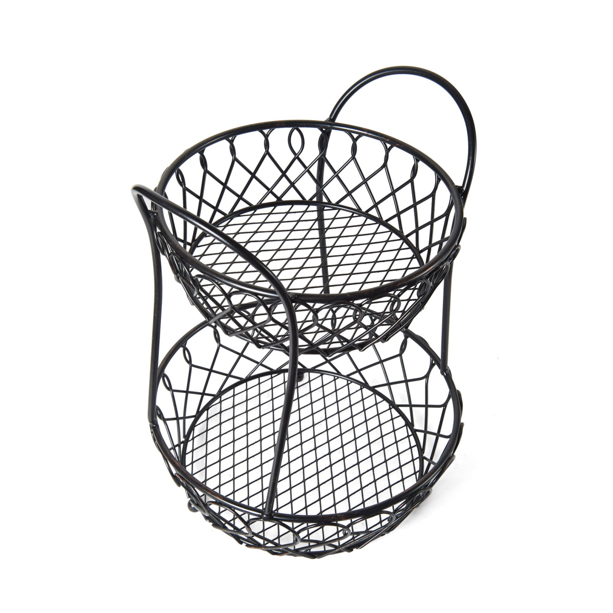 slide 1 of 1, Mikasa Gourmet Basics Lattice 2-Tier Basket, 1 ct