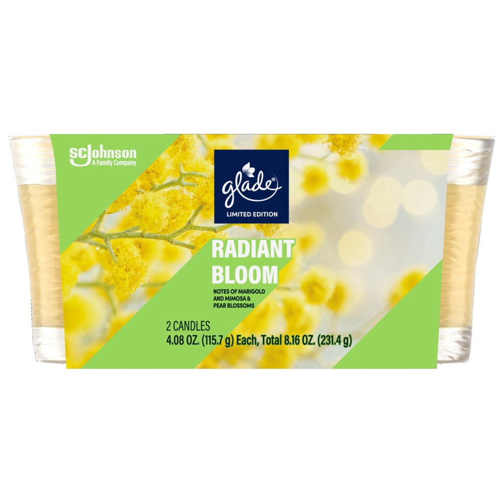 slide 1 of 6, Glade Candles, Radiant Bloom Limited Edition, 2 ct / 4.08 oz