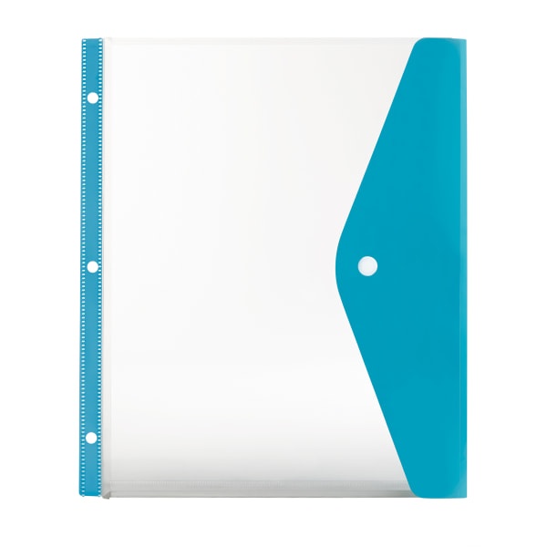 slide 1 of 1, Office Depot Brand Side-Load Binder Pocket, Letter Size, Blue, 1 ct