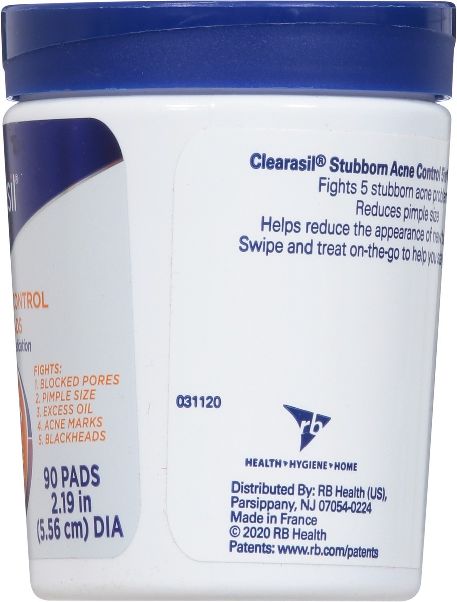 slide 9 of 9, Clearasil Stubborn Acne Control 5in1 Daily Facial Cleansing Pads, with Salicylic Acid Acne Treatment Medicine, 90 Count, 90 ct