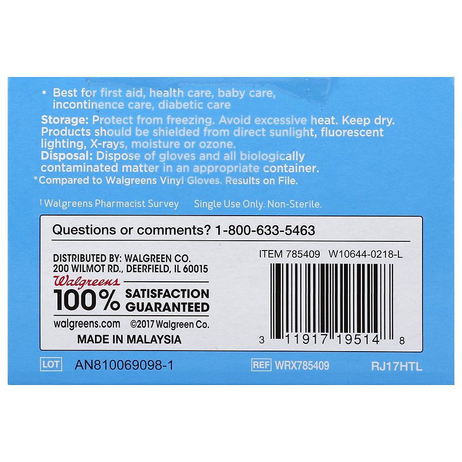 slide 2 of 2, Walgreens Large Nitrile Exam Gloves, 40 ct