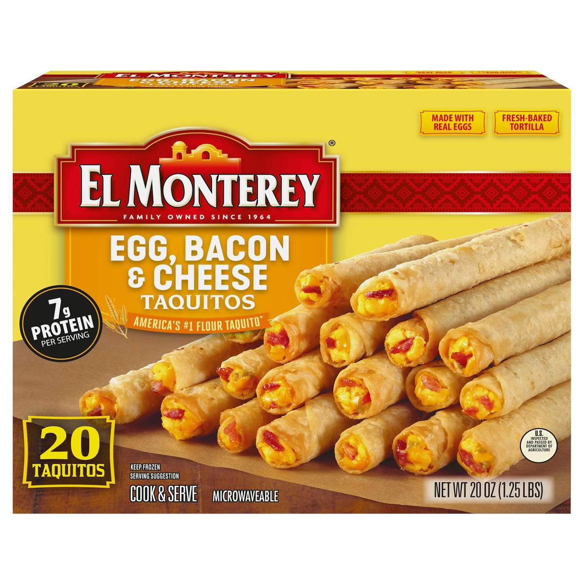 slide 1 of 9, El Monterey Egg, Bacon & Cheese Breakfast Taquitos, 21 ct; 21 oz