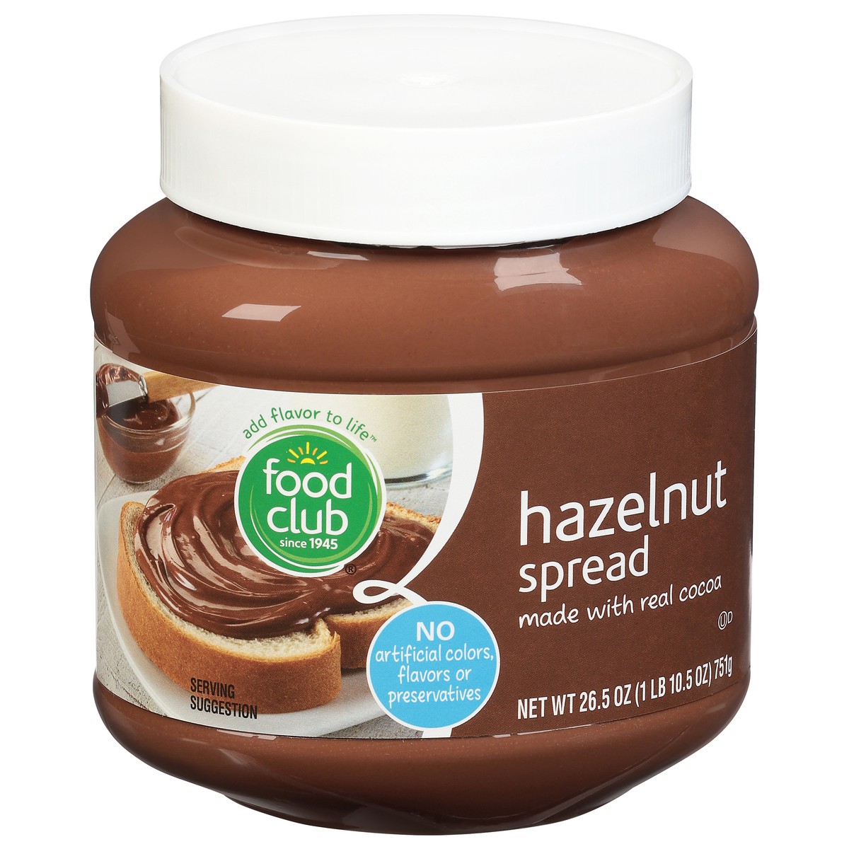 slide 4 of 9, Food Club Hazelnut Spread with Real Cocoa 26.5 oz, 26.5 oz