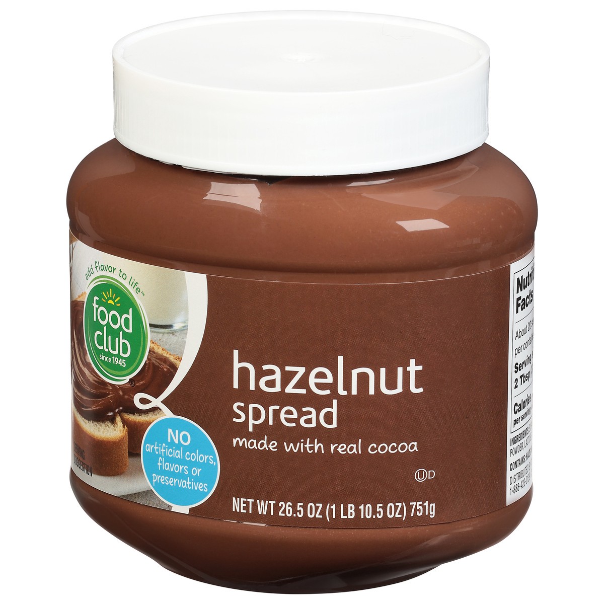 slide 7 of 9, Food Club Hazelnut Spread with Real Cocoa 26.5 oz, 26.5 oz