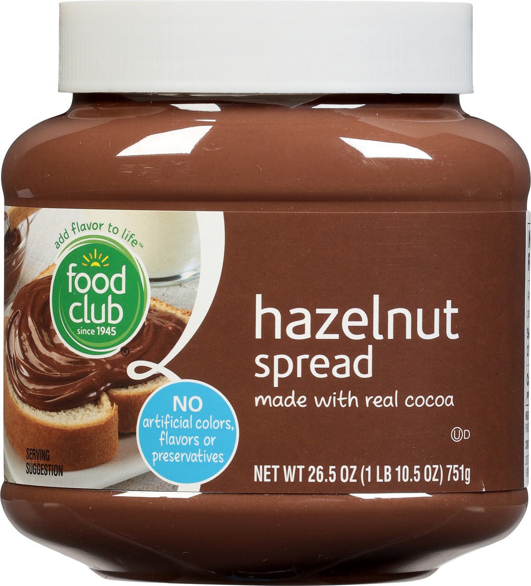 slide 6 of 9, Food Club Hazelnut Spread with Real Cocoa 26.5 oz, 26.5 oz