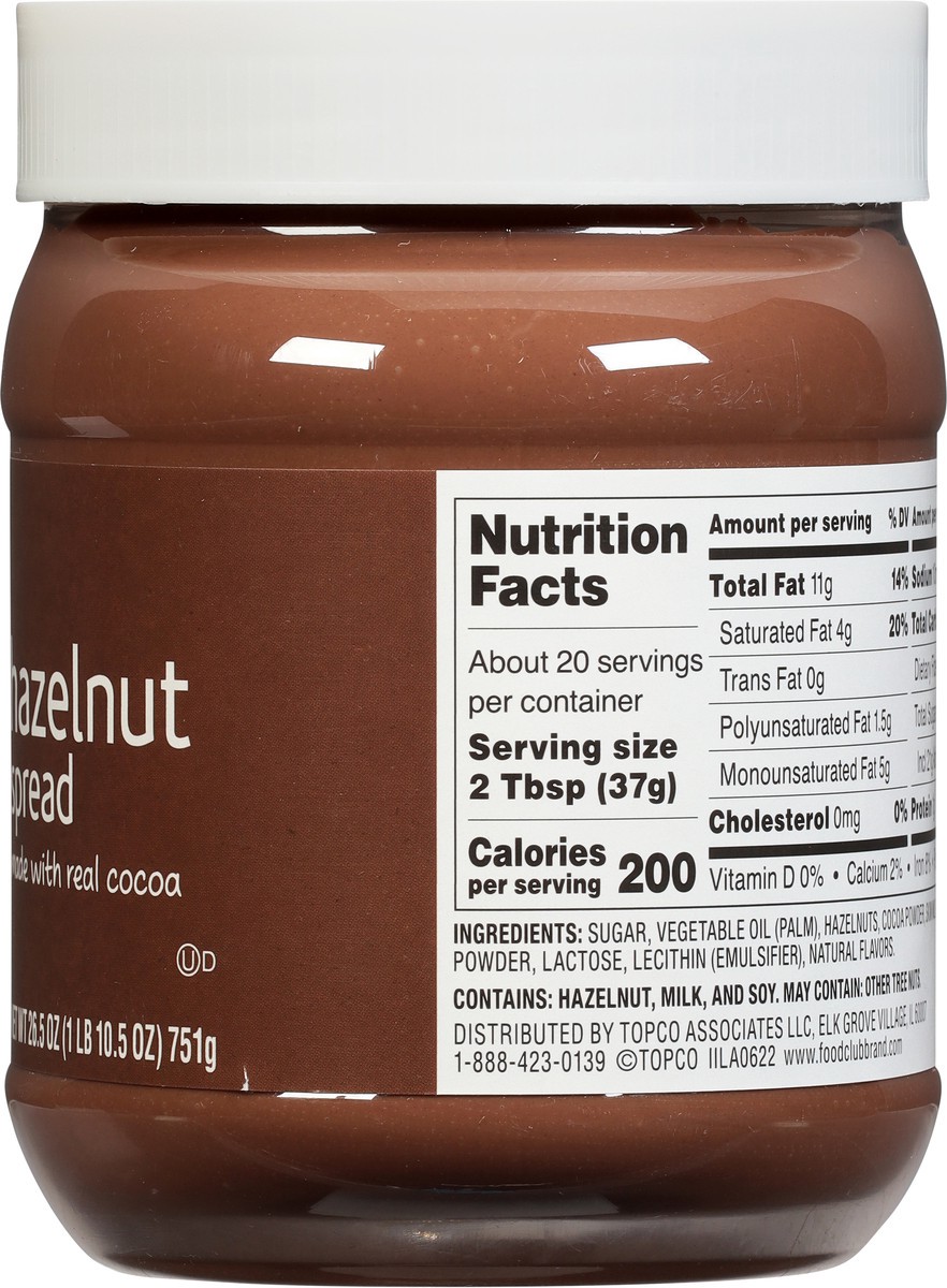 slide 3 of 9, Food Club Hazelnut Spread with Real Cocoa 26.5 oz, 26.5 oz