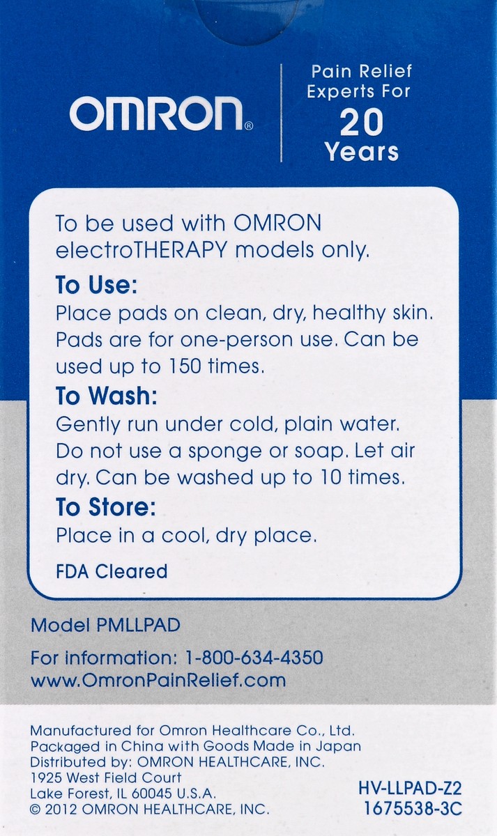 slide 5 of 5, Omron Electro Therapy Pain Relief Pads, 2 ct