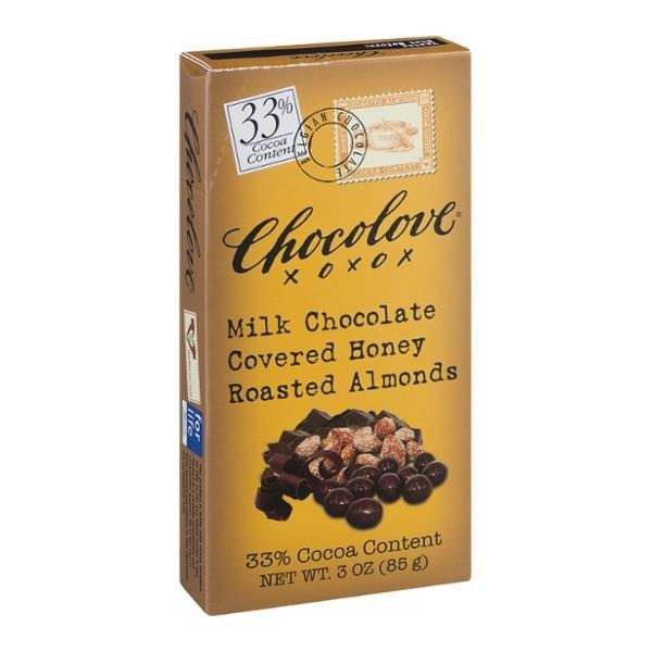 slide 1 of 5, Chocolove Almonds, Honey Roasted, Milk Chocolate Covered, 3 oz