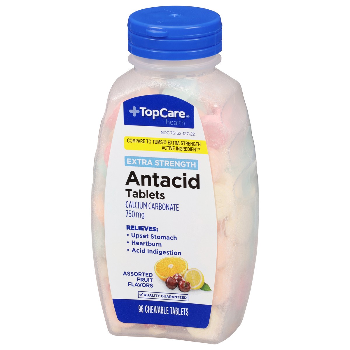 slide 7 of 14, TopCare Health 750 mg Extra Strength Assorted Fruit Flavors Antacid 96 Tablets, 96 ct