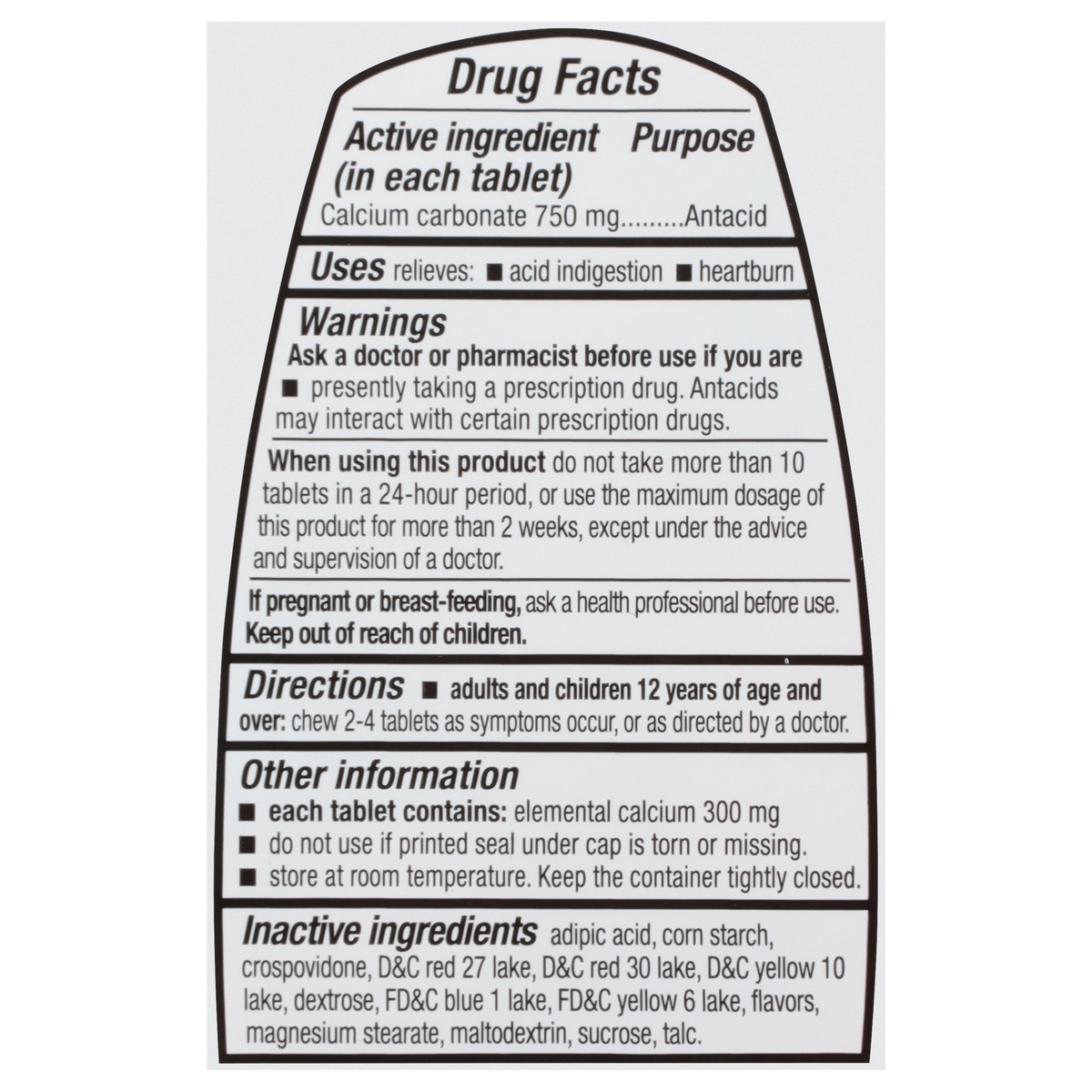 slide 13 of 14, TopCare Health 750 mg Extra Strength Assorted Fruit Flavors Antacid 96 Tablets, 96 ct