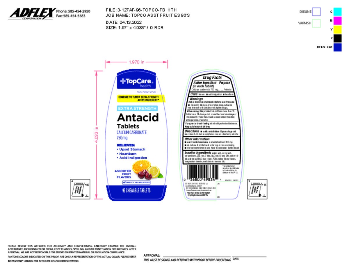 slide 10 of 14, TopCare Health 750 mg Extra Strength Assorted Fruit Flavors Antacid 96 Tablets, 96 ct
